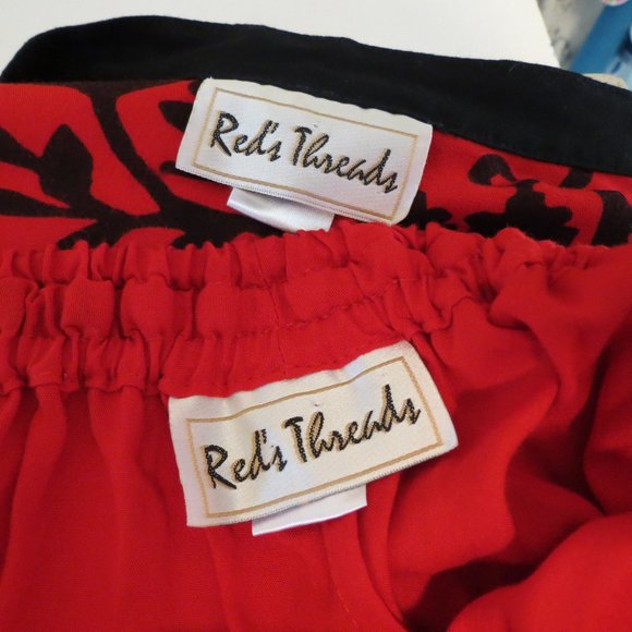 RED THREADS LEISURE PANTS AND TOP ASIAN INSPIRED - Picture 8 of 9